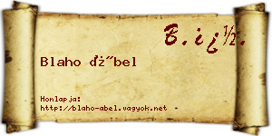 Blaho Ábel névjegykártya