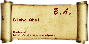 Blaho Ábel névjegykártya