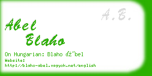 abel blaho business card